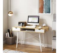 SogesHome Bureau Ordinateur avec 2 Tiroirs de Rangements Table de Travail Postes de Travail Informatiques pour Bureau à Domicile ou Chambre, 120 x 48 x 76 cm