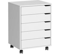SogesHome Caisson de Bureau à 5 tiroirs - Armoires de bureau - Armoires de rangement de bureau multifonctions，Blanc