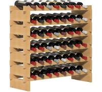 SogesHome Casier à vin 6 Niveaux de Stockage de vin pour 48 Bouteilles-Armoire de Rangement de vin en Bois-90x30x72 cm
