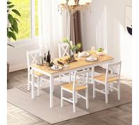 SogesHome Ensemble de Meubles de Salle à Manger Table de Salle à Manger avec 4 Chaises en Bois MDF Design Simple pour la Salle à Manger
