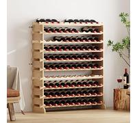 SogesHome Étagère à vin en bois pour 100 bouteilles, 10 niveaux empilables, avec dispositif anti-chute, couleur naturelle