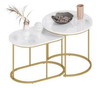 SogesHome Lot de 2 Tables Basses de Salon Tables Gigognes de Salon Table d’Appoint Bout de Canapé Table à Café