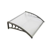 SogesHome MARQUISE - AUVENT POUR PORTE - Marquise Auvent de Porte en Polycarbonate 100 cm x 80 cm Transparent,Blanc et Gris