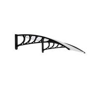 SogesHome MARQUISE - AUVENT POUR PORTE - Marquise Auvent de Porte en Polycarbonate 100 cm x 80 cm Transparent,Blanc et Noir