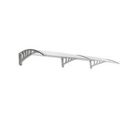 SogesHome MARQUISE - AUVENT POUR PORTE - Marquise Auvent de Porte en Polycarbonate 200 cm x 100 cm Transparent,Blanc et Gris