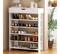 SogesHome Meuble à Chaussures à 5 Niveaux, Étagère à Chaussures en Bois avec Compartiment Supérieur, Armoire à Chaussures pour 15-20 Paires, Rangement pour Couloir, Chambre ou Salon 75 x 30 x 94,5 cm