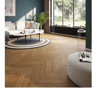 SogesHome Parquet contrecollé à chevrons Modern, en bois véritable,14 mm,boîte de 36 lames,1,94 m²,14/3x90x600mm,chêne