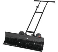 SogesHome Pelle à neige de 74 cm pour allée, poussoir à neige robuste avec roues pour trottoir de jardin avec lame large, noir
