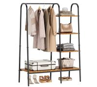 SogesHome Portant à vêtements en Métal avec Étagères Penderie Ouverte Design Meuble de Rangement pour Chambre, Entrée ou Studio, 100 x 40 x 151 cm