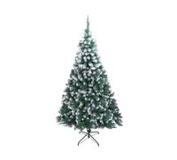 SogesHome Sapin de Noël PVC Blanc Spray 2,1 m,non illuminé avec 870 Branches，Vert et Blanc