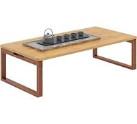 SogesHome Table Basse Japonaise en Bambou Table d'Appoint de Sol Pliable Tatami Minimaliste pour Salon, Chambre, Baie Vitrée, Intérieur 80 x 50 x 31 cm