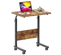 SogesHome Table d'appoint à roulettes Table d'ordinateur Mobile Petit Bureau avec Fente pour Tablette ou Téléphone pour Canapé-Lit Hôpital, 60 × 40 cm