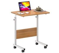 SogesHome Table d'appoint à roulettes Table d'ordinateur Mobile Petit Bureau avec Fente pour Tablette ou Téléphone pour Canapé-Lit Hôpital, 60 × 40 cm