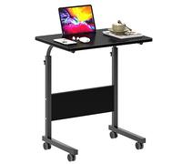 SogesHome Table d'appoint à roulettes Table d'ordinateur Mobile Petit Bureau avec Fente pour Tablette ou Téléphone pour Canapé-Lit Hôpital, 60 × 40 cm