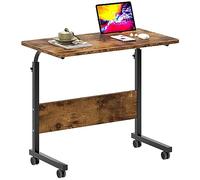 SogesHome Table d'appoint à roulettes Table d'ordinateur Mobile Petit Bureau avec Fente pour Tablette ou Téléphone pour Canapé-Lit Hôpital, 80 × 40 cm