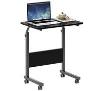 SogesHome Table d'appoint à roulettes Table d'ordinateur Mobile Petit Bureau Roulant pour Canapé-Lit Hôpital, 60 × 40 cm