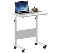 SogesHome Table d'appoint à roulettes Table d'ordinateur Mobile Petit Bureau Roulant pour Canapé-Lit Hôpital, 60 × 40 cm
