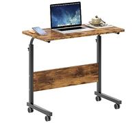 SogesHome Table d'appoint à roulettes Table d'ordinateur Mobile Petit Bureau Roulant pour Canapé-Lit Hôpital, 80 × 40 cm
