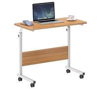 SogesHome Table d'ordinateur portable réglable en hauteur avec roulettes, table d'ordinateur mobile/table d'appoint pour canapé, lit ou bureau, petit bureau pour le bureau à domicile, le travail assis