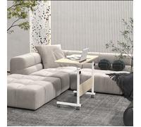 SogesHome Table Roulante de Lit Canapé pour Ordinateur Portable Hauteur Réglable Table d'appoint 80 * 40cm, Érable