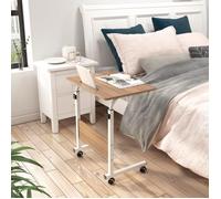 SogesHome Table Roulante de Lit Canapé pour Ordinateur Portable Hauteur Réglable Table d'appoint avec 4 roulettes Verrouillables
