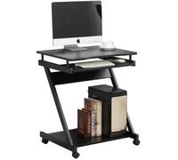 SogesHome Table Roulante Z 60 * 48 * 73 CM Bureau de Lit Canapé pour Ordinateur avec Plateau de Clavier & Étagère de Rangement