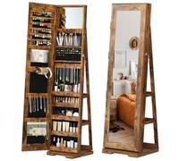 SogesPower Armoire à Bijoux avec Miroir Pivotant 360° et Verrou - Organisateur Multifonction pour Bagues, Colliers & Cosméticos - Idée Cadeau Élégante (Anniversaire, Mariage, Noël) - Vintage