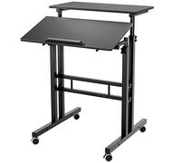 SogesPower Bureau Réglable en Hauteur, Bureau d’Ordinateur, Bureau de Bureau, Bureau d’Ordinateur divisé Amovible, 60 x 60 x 67~115 cm, Noir