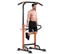 SogesPower Chaise Romaine Musculation Ajustable Power Tower Dip Station Barre de Traction sur Pied Traction Tower pour Fitness Entraînement Abdominal et de Dos à Domicile