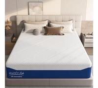 SogesSleep Matelas double en mousse à mémoire de forme de 25,4 cm de thé vert, infusé de gel rafraîchissant pour soulager la pression, certifié CertiPUR-US et sans fibre de verre, housse lavable