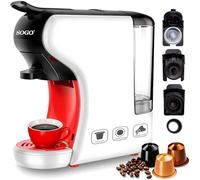 SOGO CAF-SS-5665 Cafetière Combi SS-5665 Aromatti, 850 W, 15/20 bar, pour café moulu et capsules E.S.E. Mono doses, vaporisateur, surface chauffante tasses, bras double sortie, métal, 1,6 l