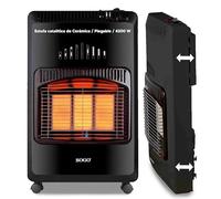 SOGO - CAL-SS-18290 - chauffage à gaz Butane en céramique, Pliable pour Stockage, 3 puissances, Bouteilles de 13 kg, Triple système de sécurité, 5 Roues, 4200 W