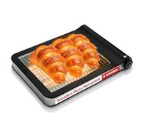 Sogo Grille-pain plat horizontal pour pain et pâtisserie - Grille-pain électrique avec éléments chauffants à quartz (4 tranches, noir)