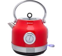 Sogo KET-SS-7760, 1,8 l, Rouge, Acier inoxydable, Température réglable, Indicateur de niveau d'eau, Sécurité anti-surchauffe
