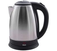 Sogo SS-5790 Bouilloire électrique sans fil, Boîtier en acier inoxydable, Capacité 1,7 l, 2200 watts, Socle 360°, Protection contre le fonctionnement à sec, Filtre anticalcaire, Arrêt automatique