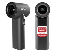 SOGO Ventilateur à main portable rechargeable avec moteur BLDC 17 400 tr/min USB-C 5 vitesses + batterie 8H d'autonomie Silencieux et léger pour voyage, bureau et extérieur