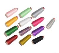 Sogoluat Dacron Fil à coudre métallique avec finition brillante pour machine à broder, projets de mode et applications artisanales, 2744 m par rouleau (rose)