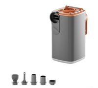 Sogoluat Pompe à air compacte sans fil avec LED intégrée, dégonflage rapide pour lits gonflables canapés, kit de 5 buses souffleur électrique portable pour la maison et les voyages (gris)