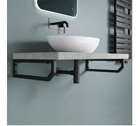 Sogood® 1 Pièce Équerre de Fixation Noir Étagère Tablette Murale Porte-Serviette en Acier Inoxydable 33x2x15cm WH03