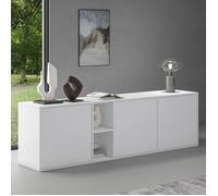 Sogood Buffet Bas 180 cm Commode Meuble de Rangement Blanc Mat Suspendu ou Sur Pied Placard Salon Salle à Manger 3 Portes Schrank02