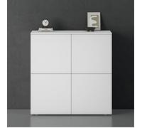 Sogood Buffet Commode 100 cm Meuble de Rangement Blanc Mat Placard Salon Salle à Manger 4 Portes Schrank04