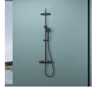 Sogood Colonne de douche noir mat avec robinetterie système de douche complet mitigeur pomme haute douchette flexible