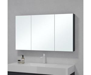 Sogood doporro Armoire Murale Salle de Bains avec Miroir 120x15x70cm | Placard de Rangement, Étagères Réglables, Anthracite Mat, en Bois, Spiegelschrank02