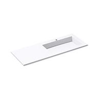 Sogood Lavabo à Encastrer Blanc Vasque en Fonte Minérale Lave Mains Rectangulaire de Qualité pour Salle de Bain 120x46x14cm Colossum820