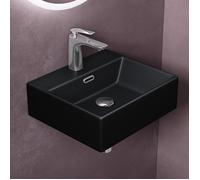 doporro Lavabo à Poser Noir Mat Vasque Suspendu en Céramique Lave Mains Rectangulaire de Qualité pour Salle de Bain 41x36x13cm Brüssel206