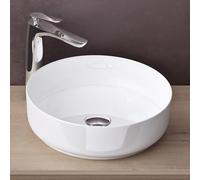 Sogood Lavabo Vasque à Poser Blanc 31x31x11 cm Lave Mains Rond en Céramique Revêtement NANO Easy Clean Bruxelles203