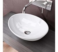 Sogood Lavabo vasque à poser blanc 42cm lave main en céramique Bruxelles205 42x34x14,5cm