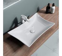 Sogood Lavabo vasque à poser blanc 56,5cm lave main Bruxelles891 56,5x42x10cm
