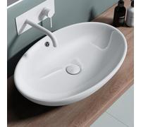 Sogood Lavabo vasque à poser blanc 63cm lave main Bruxelles306 63x41x15cm