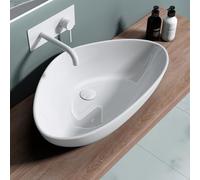 Sogood Lavabo vasque à poser blanc 67cm lave main Bruxelles895 66,5x44x14cm